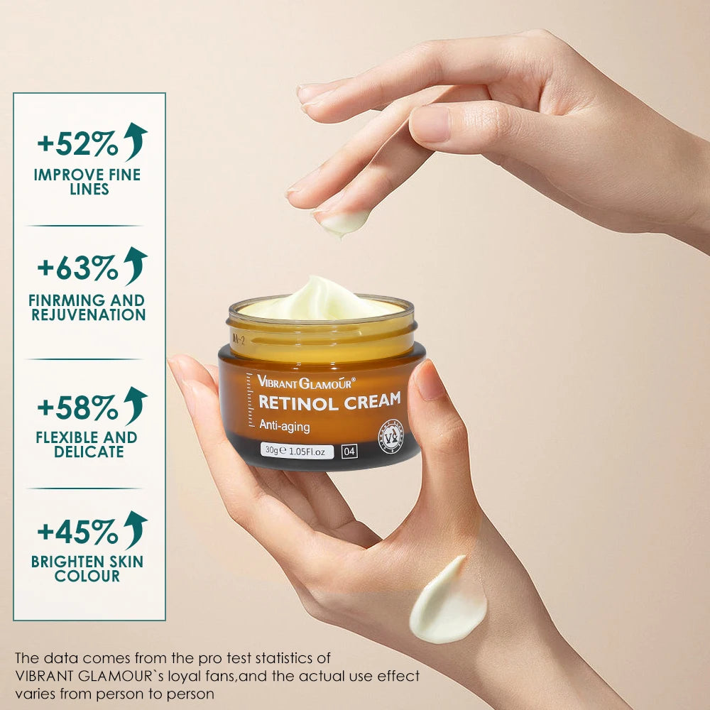 Retinol & Vitamin C Set Face Cream Eye Serum Reduce Dark Circles Anti Aging Nourish Skin
