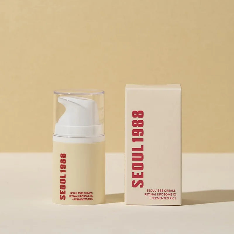 Korean SEOUL 1988 Skin Care Set - Retinol Eye Cream, Ginseng Niacinamide Serum, Cleanser