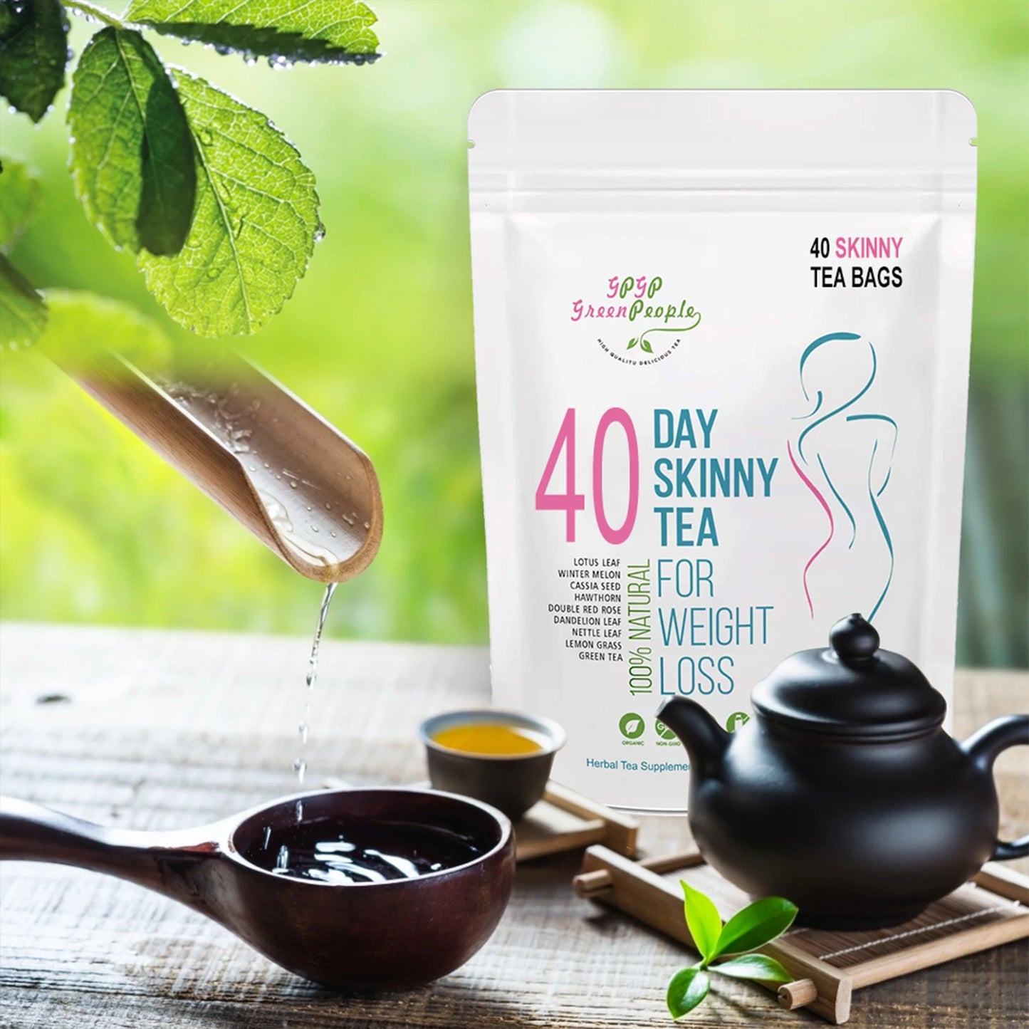 Natural 40 Days Herbal Skinny Detox Weight Loss Supplement