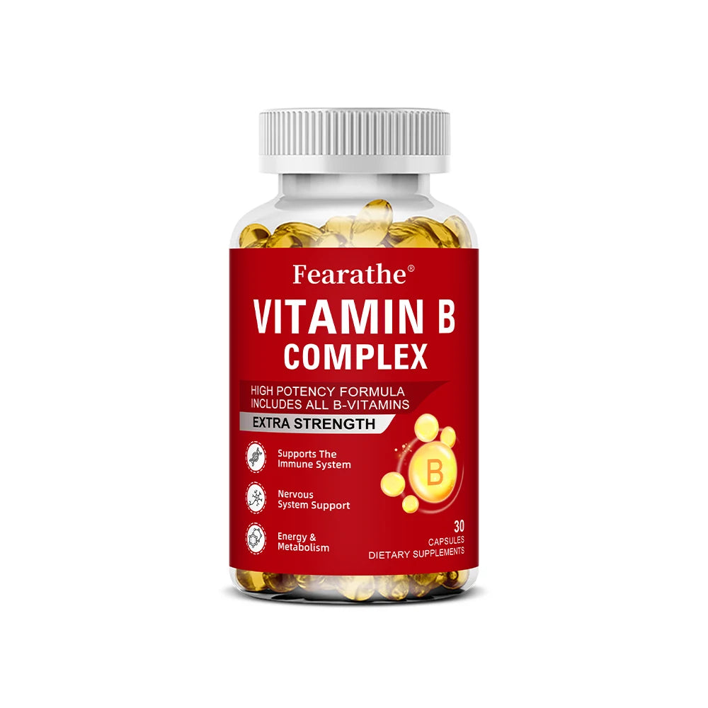Vitamin B-Complex Supplements (B12 B2 B3 B6 Folic Acid &Biotin), Immune & Energy Support