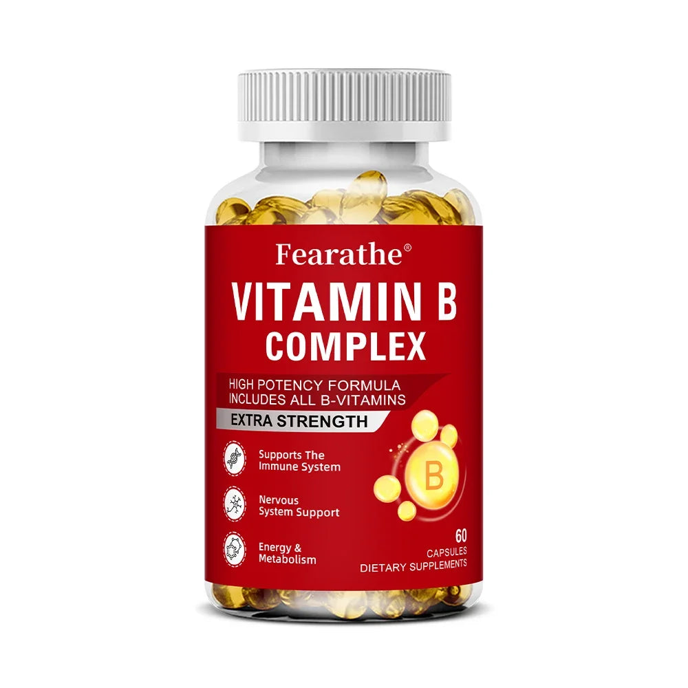 Vitamin B-Complex Supplements (B12 B2 B3 B6 Folic Acid &Biotin), Immune & Energy Support