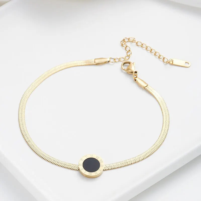 Fashion Round Black Bracelet For Women Trendy Jewelry Gift