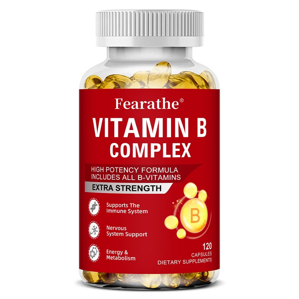 Vitamin B-Complex Supplements (B12 B2 B3 B6 Folic Acid &Biotin), Immune & Energy Support
