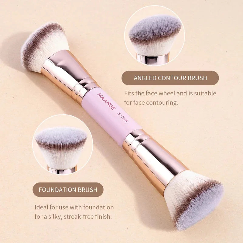 Foundation Makeup Double-ended Flat/Angle Top Contour Brush for Beauty
