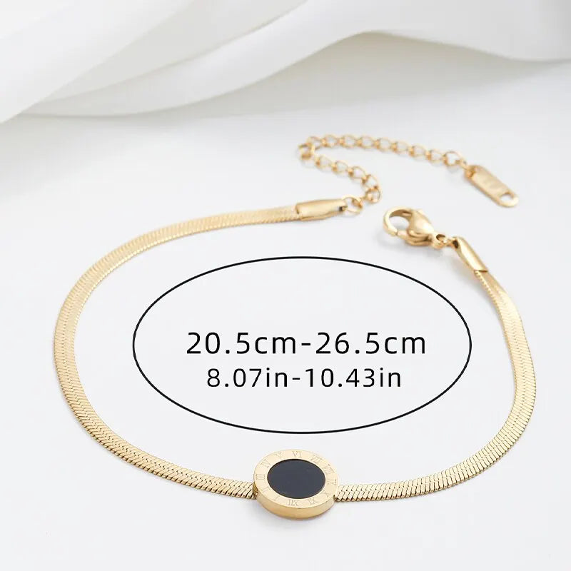 Fashion Round Black Bracelet For Women Trendy Jewelry Gift