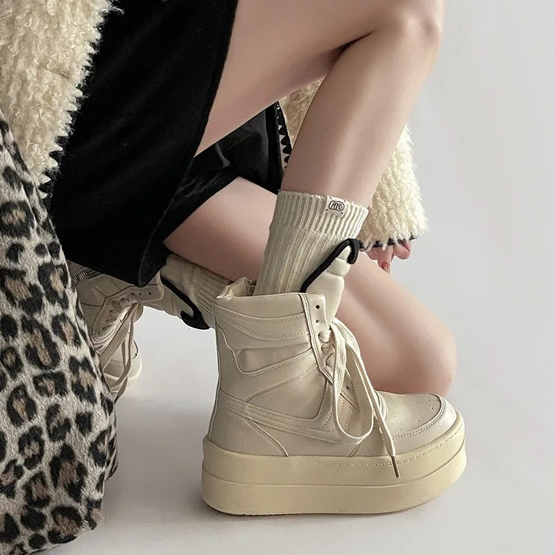 Women's Ankle Trendy Retro High-top Women's Boots