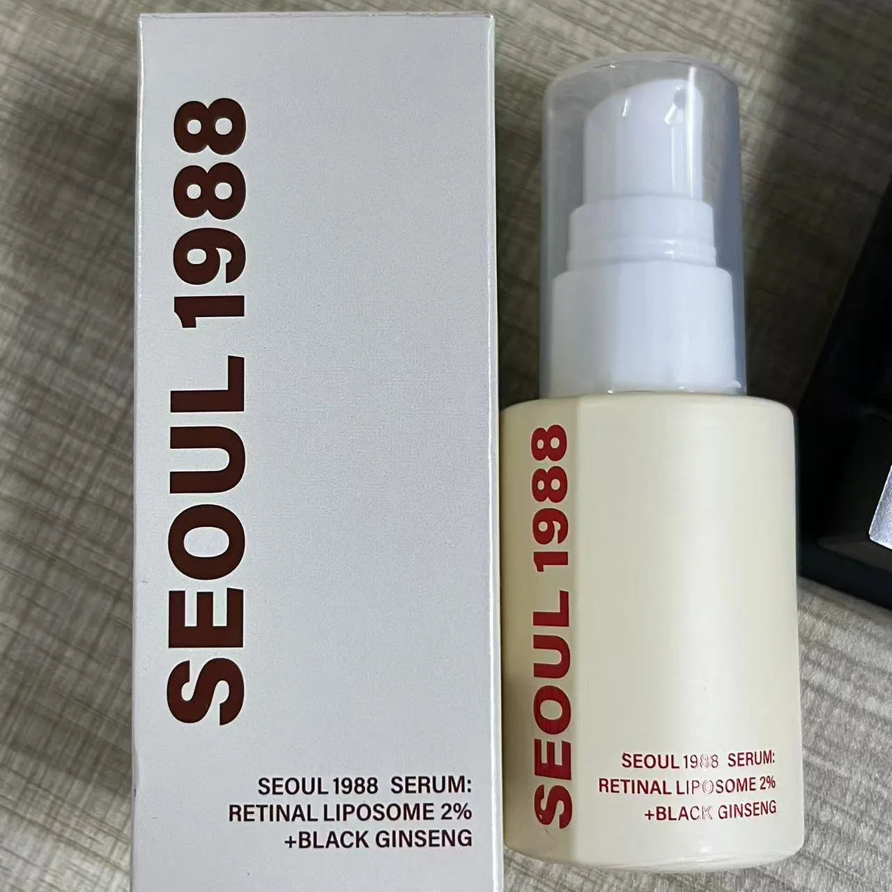 Korean SEOUL 1988 Skin Care Set - Retinol Eye Cream, Ginseng Niacinamide Serum, Cleanser