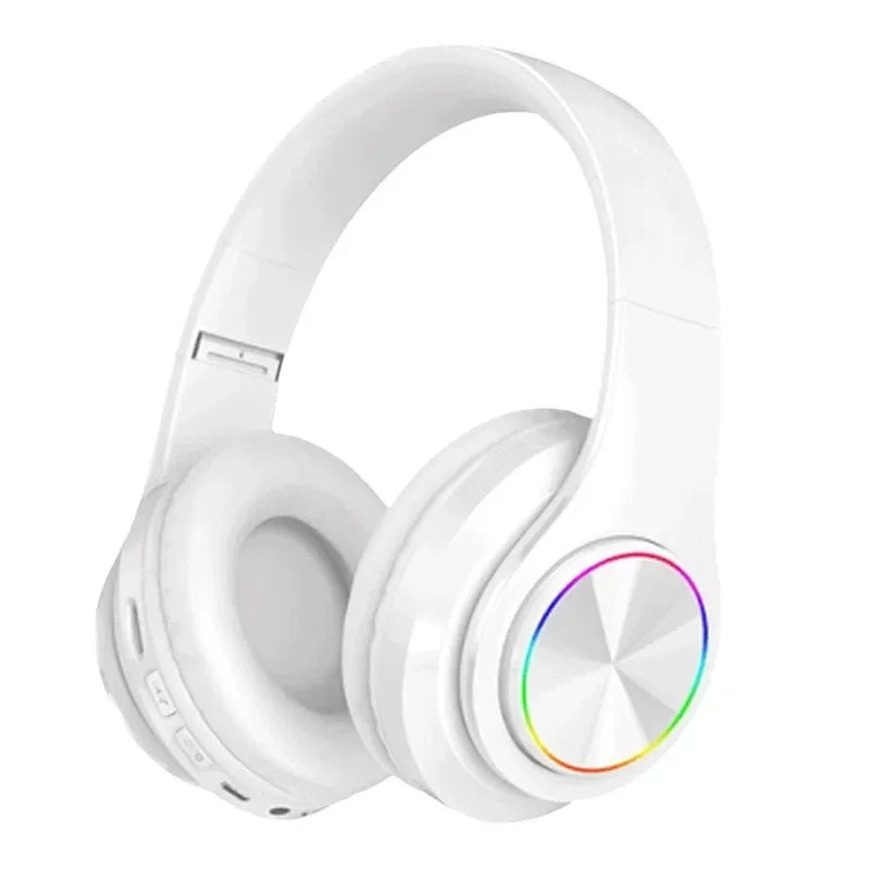 Gamer Bluetooth With USB Micro Phone Colorful Light PC Laptop Wireless Headset