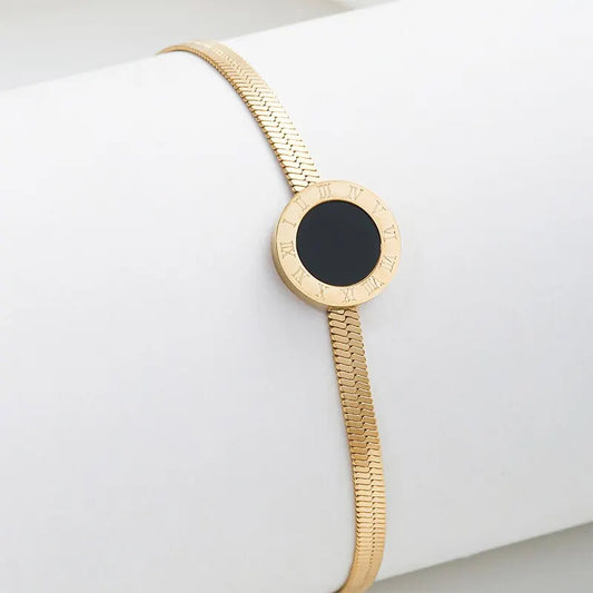 Fashion Round Black Bracelet For Women Trendy Jewelry Gift